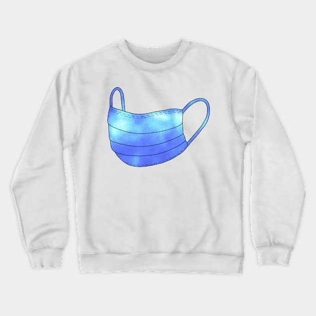 Shiny blue face mask Crewneck Sweatshirt by PlantsAndCats